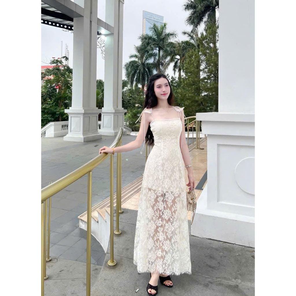 Đầm ren 2 dây đi tiệc đi biển đều xinh Lolie Dress