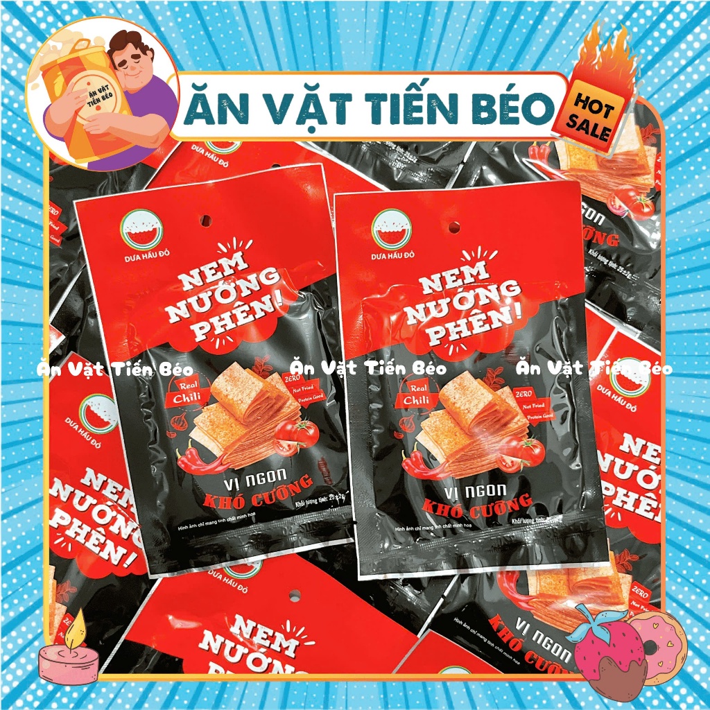 [COMBO 5 GÓI] Snack Nem Nướng Phên Snack Cay Cay Xé Miếng Nội Địa, Đồ ăn vặt