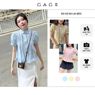 Áo Sơ Mi Babydoll GAGO BRAND Ngắn Tay Form Suông Cổ Lá Sen Cộc Tay Phù Hợp Đi Chơi Đi Làm GA5101