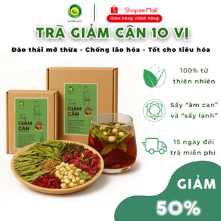Trà Giảm Cân 10 Vị Sunbeleaf - Trà Thảo Mộc Giảm Cân An Toàn, Giảm Mỡ Bụng Sau 2 Tuần - Hộp 10 Đến 20 Gói