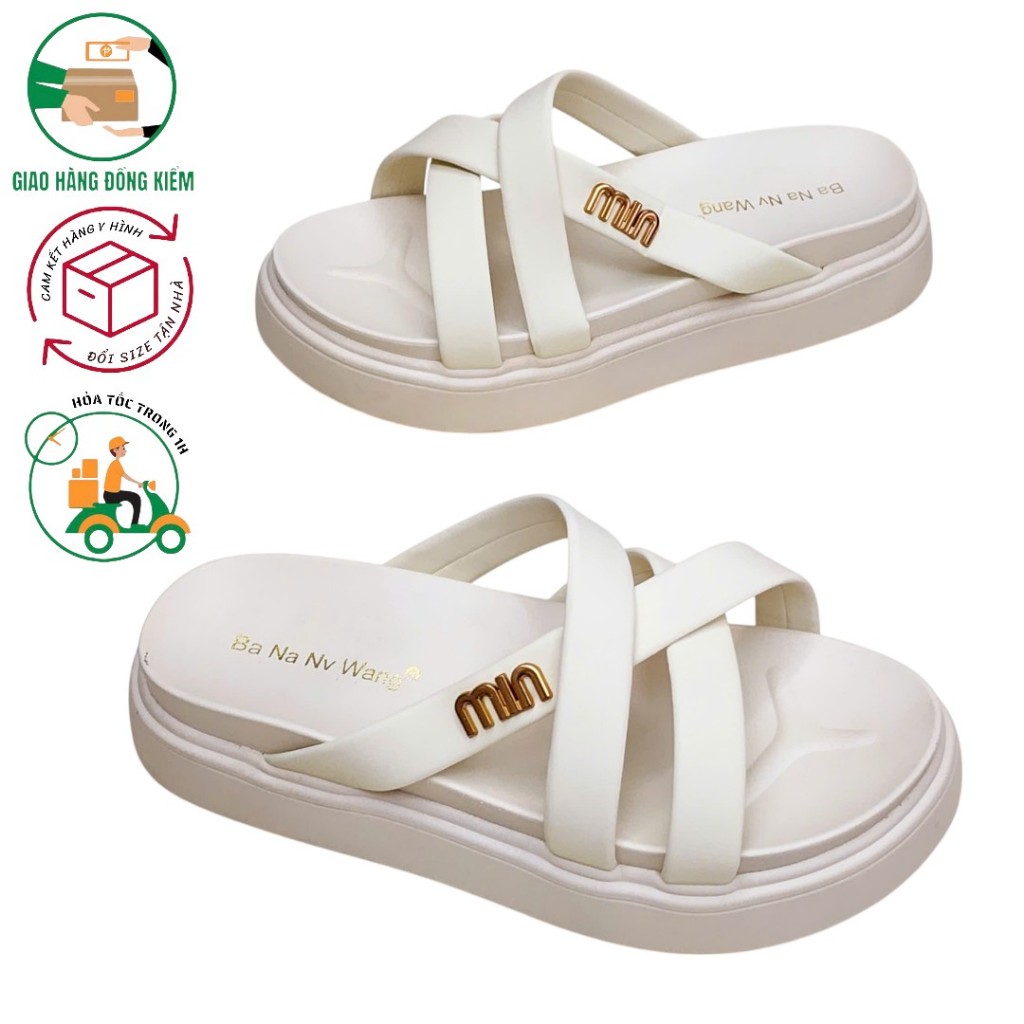 SALE - Dép Quai Chéo Da Mờ Mềm Mịn Đế Đúc 4 Phân 9831 Shop Diều Phương