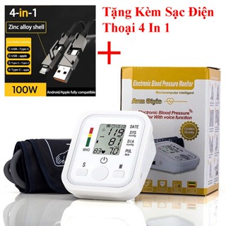 Máy Đo Huyết Áp Điện Tử Nhật Bản [ BẢO HÀNH 24 THÁNG ] tặng kèm sạc ĐT 4 in1