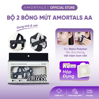 Bông Mút Trang Điểm AMORTALS AA - Tán Nền Cushion, Dùng Khô & Ướt, Kèm Hộp Đựng