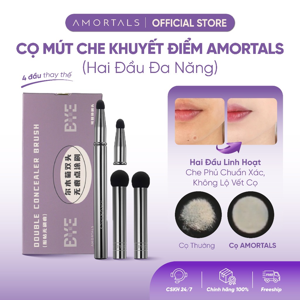 Cọ Mút Amortals – Che Khuyết Điểm, 2 Đầu Chuyên Dụng, Mềm Mịn, Không Tì Vết