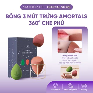   MẪU MỚI  Bông Mút Trang Điểm Amortals Hình Quả Trứng Đánh Nền Mềm Mịn Kèm Giá Đỡ 
