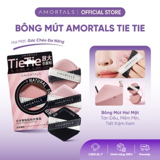 Mút Trang Điểm AMORTALS Tie Tie 2 Mặt Set 3 Miếng Tán Nền Che Khuyết Điểm Mịn
