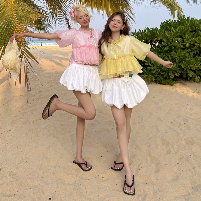 NAVIE - Áo babydoll tay phồng MINA thời trang nữ | BigBuy360 - bigbuy360.vn