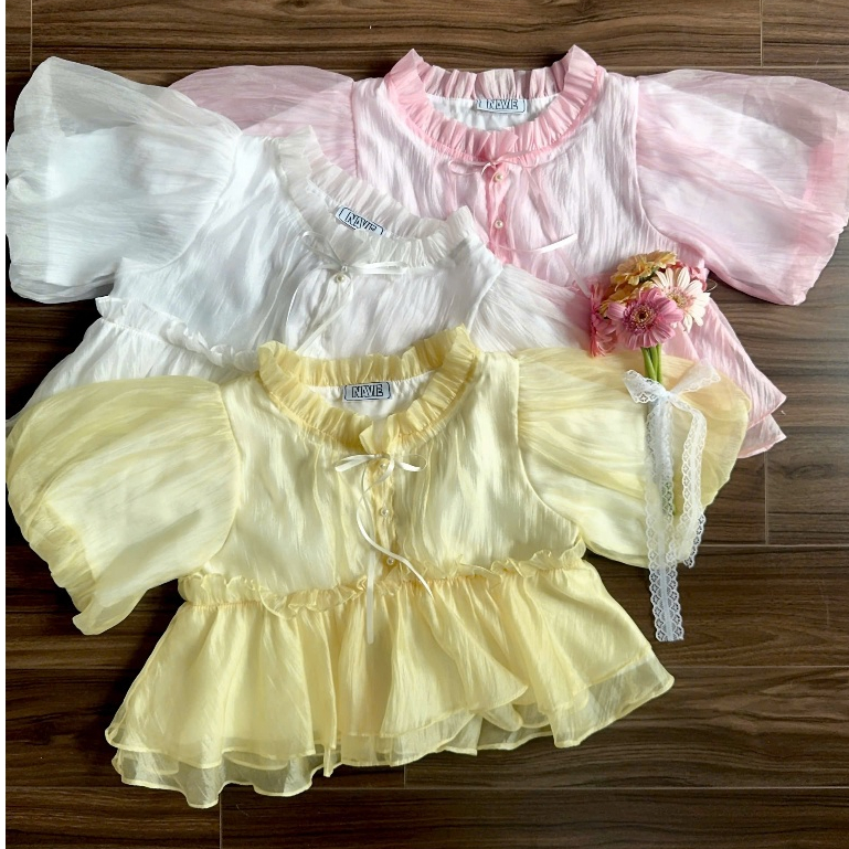 NAVIE - Áo babydoll tay phồng MINA thời trang nữ | BigBuy360 - bigbuy360.vn