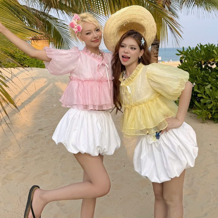 NAVIE - Áo babydoll tay phồng MINA thời trang nữ | BigBuy360 - bigbuy360.vn