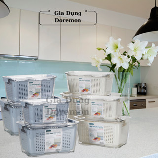  Combo Hộp Đựng Thực Phẩm Tươi Size To Nhỏ Nắp Thoát Khí Chống Úng Giữ Rau Củ Quả Tươi Lâu Gia Dụng Doremon 