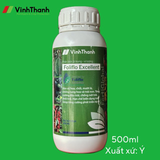 Phân bón FOLIFLO EXCELLENT chai 500ml Canxi Bo Kẽm, nhập khẩu từ Ý, cty Vĩnh Thạnh phân phối
