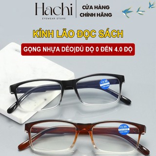 Kính Lão Đọc Sách Hachi KL1 – Gọng Nhựa Dẻo Nhẹ, Độ Từ 0.5 Đến 4.0 – Kính Lão Cho Người Lớn Tuổi