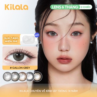 Kính áp tròng Kilala lens cận 6 tháng màu nâu Beads Brown Miss Black Gallon Grey Màu xám DIA 14.2mm 14.5mm  có độ 0-7