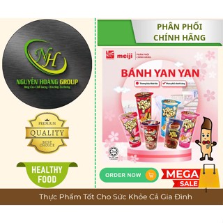 COMBO 10 Ly - Bánh Yan Yan Meiji Mix 5 Vị( Socola, Dâu, Vani, Hạt Phỉ, Double Socola) 50g