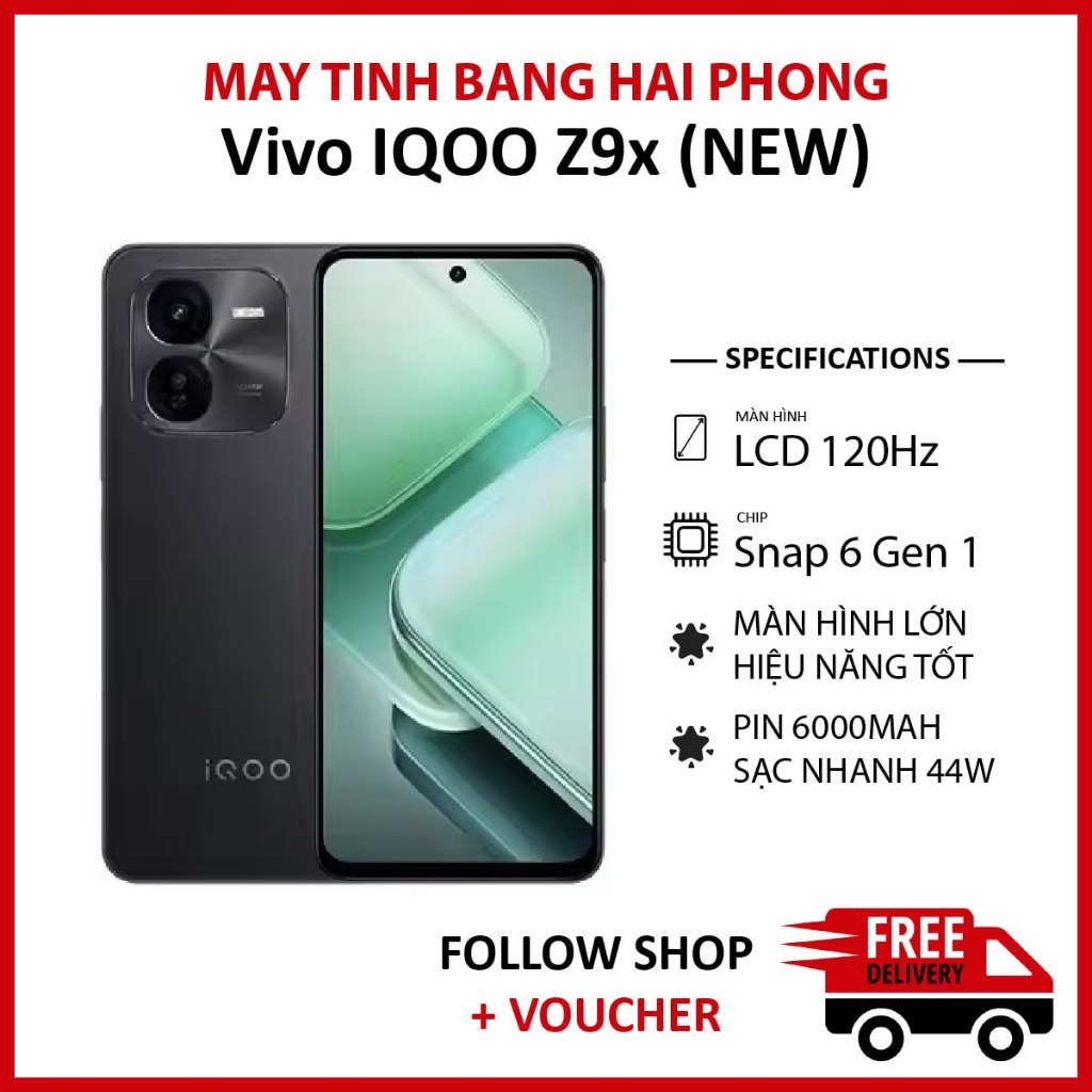 Điện thoại Vivo iQOO Z9x, RAM 8/128GB chip Snapdragon 6 Gen 1 màn Full HD+ 120Hz pin 6000 mAh | BigBuy360 - bigbuy360.vn