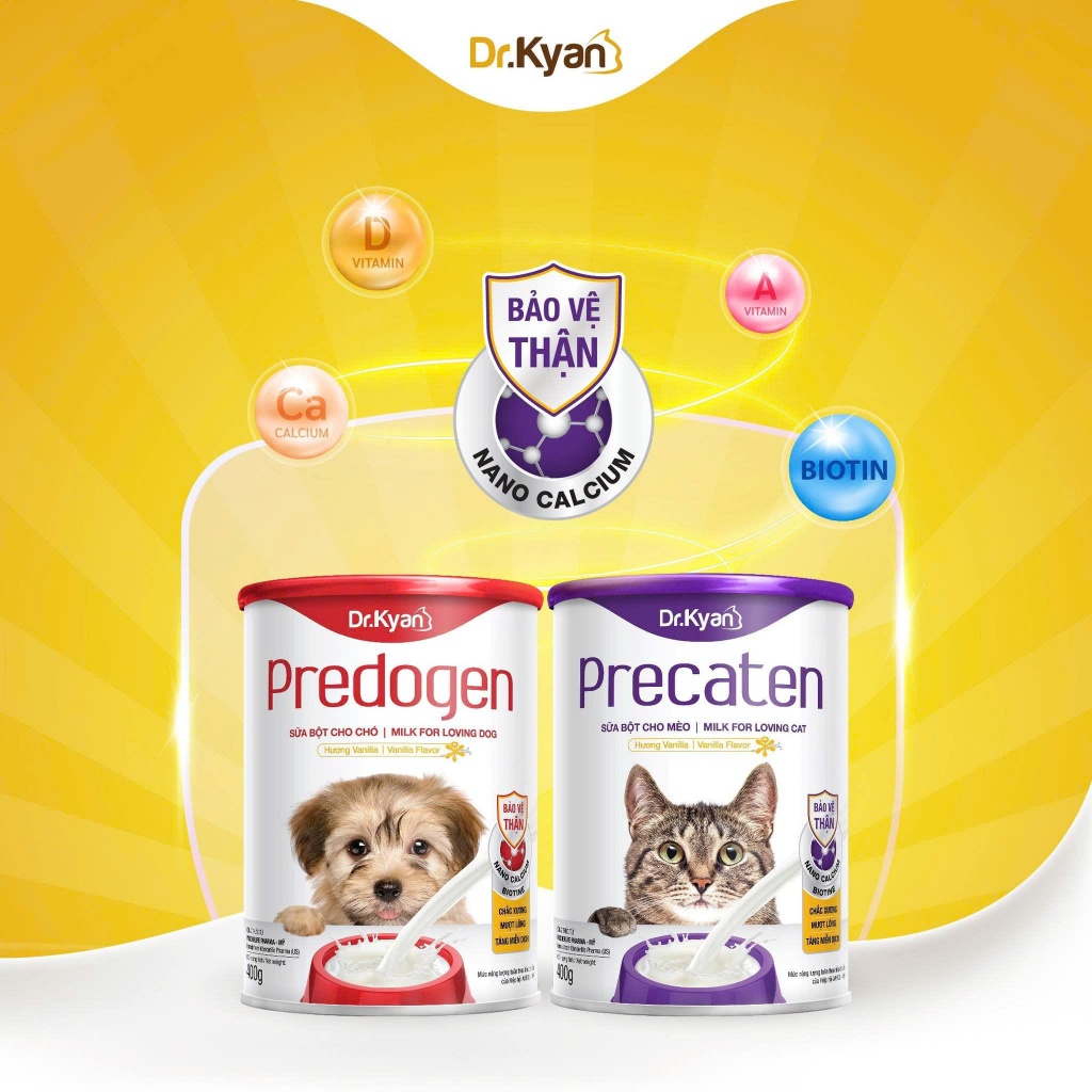 (Lon 400g) Sữa Dr.Kyan Predogen / Precaten cho chó mèo - Sữa Bột Cao Cấp Dr.kyan cho thú cưng