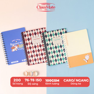  Sổ Lò Xo 200 Trang A5  B5 CLASSMATE Sổ Kẻ Ngang Kẻ Caro Giấy 100gsm Cao Cấp Bìa Cứng Cáp Dùng Ghi Chép 