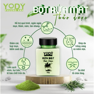 Bột Rửa Mặt Thảo Dược - giúp làm sạch sâu loại bỏ da chết sáng da yody