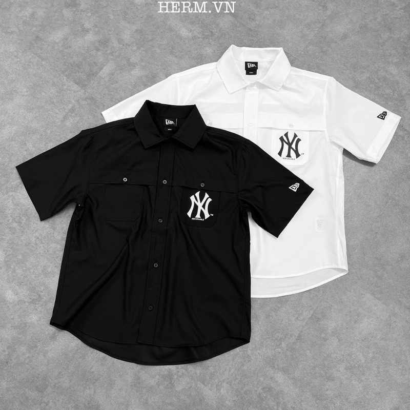 [ CHÍNH HÃNG ] MLB New Era NY Basic Shirt - Áo Sơ Mi Cộc Tay MLB NE New York