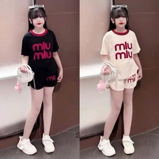 Bộ quần áo hè cho bé gái, đồ bộ bé gái 17-45kg mẫu MIU MIU đáng yêu,xinh xắn, vải mềm mát.