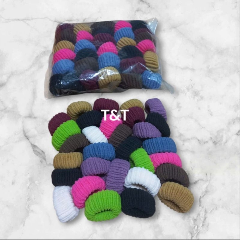 Túi 30 dây cột tóc sọc (bản 2-2.5cm)
