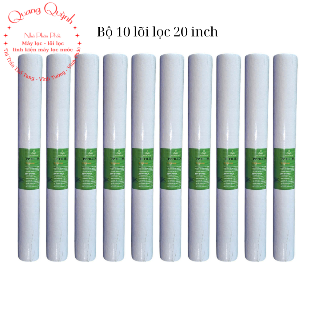 Bộ 10 lõi lọc nước 20 inch nesca hàng phổ thông