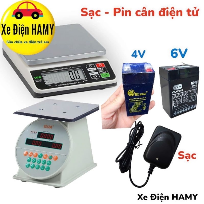 Sạc và pin cân điện tử hệ 4V - 6V