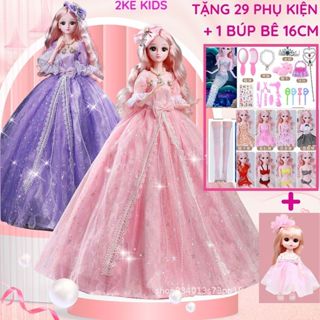 Búp bê barbie cỡ lớn 60cm,đồ chơi búp bê cho bé,có nhạc kèm bộ 29 phụ kiện và 1 búp bê 16cm-2ke kids