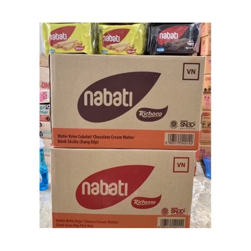 1 thùng bánh Nabati Phô Mai/Socola Bịch 10 Gói x 17g ( thùng 12 bịch)
