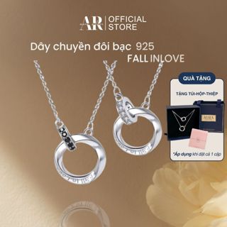 Dây chuyền đôi nam nữ bạc 925 vòng cổ Fall In Love cặp đôi nam nữ tình yêu-AURA SILVER-DCD02