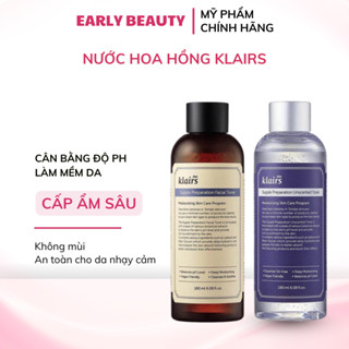 Toner nước hoa hồng Klairs Supple Preparation, Toner dưỡng ẩm sâu, làm dịu da 180ml - Early Beauty
