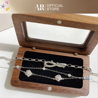 Lắc tay đôi nam nữ bạc 925 xi kim, vòng tay bạc cặp đôi tình yêu Romantic-AURA SILVER-LĐ09