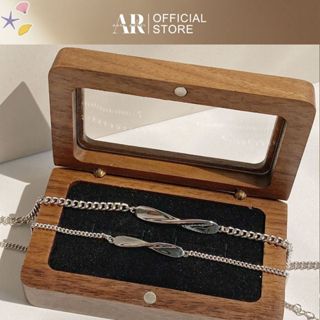 Vòng tay đôi nam nữ bạc 925 xi kim lắc tay cặp tình yêu Vô Cực-Aura Silver-LĐ05
