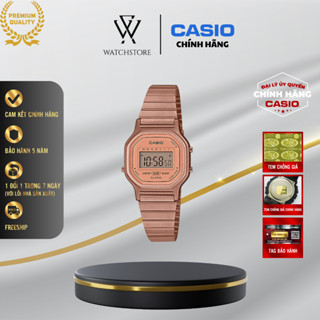 Đồng Hồ Điện Tử Nữ Casio LA-11WR-5ADF Màu Rose Gold Vàng Hồng Mặt Kính Nhựa Lục Giác 25.5mm Chống Nước Chính Hãng