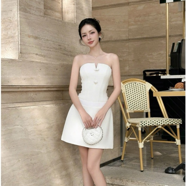 H2STORE - ĐẦM CÚP NGẮN ĐÍNH NƠ WISKY - H26500