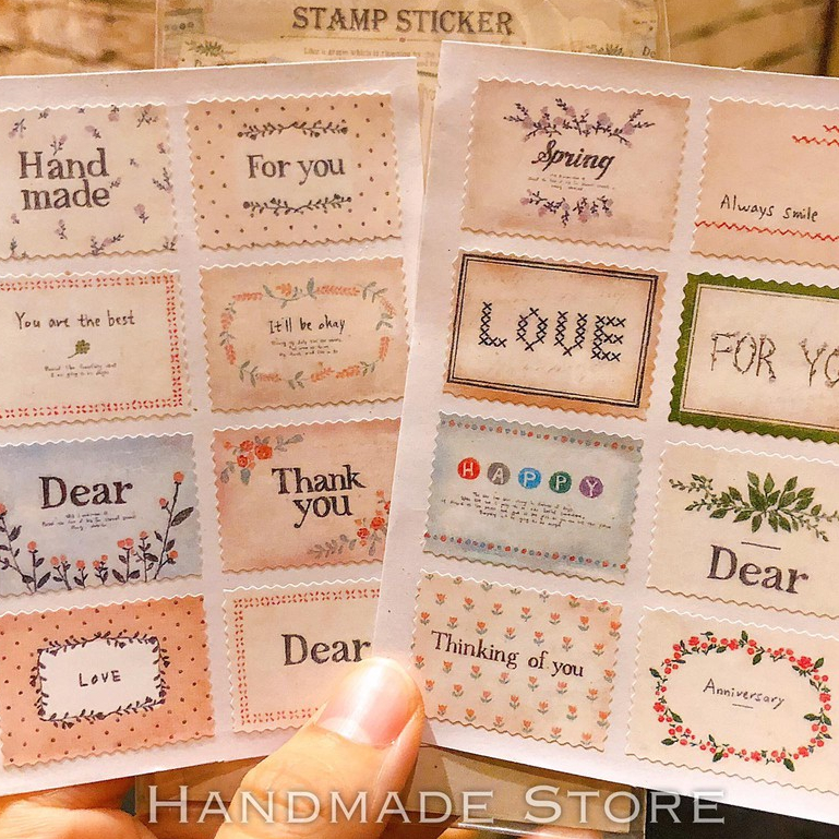 Set 2 bảng Sticker tem