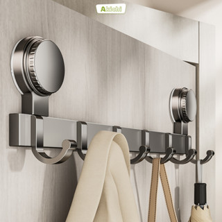 Móc treo quần áo AKICHI, móc treo tường bằng cốc hút chân không, móc chịu lực mạnh mẽ, nhôm chống gỉ