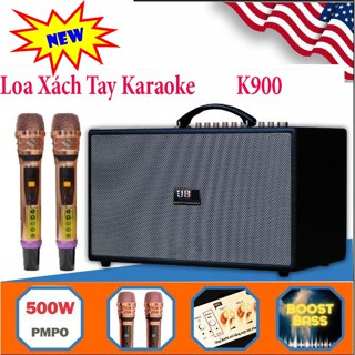 MẪU MỚI 2025  | LOA Xách Tay Karaoke K900 Kèm 2 Micro Cao Cấp , Chống Hú, Loa Treble Trong Trẻo