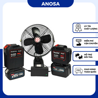 Quạt 8inch Dùng Pin Hoặc Điện, Quạt Tích Điện 2 Tốc Độ Chân Pin Phổ Thông Nhỏ Gọn Rất Mát