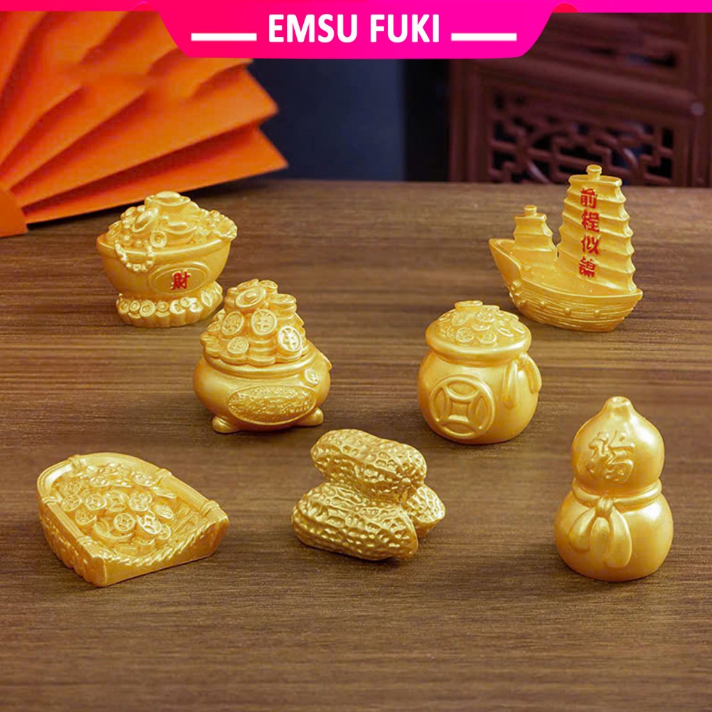 Mô Hình Vật Phẩm Trang Trí Tài Lộc Mini, Đồ Decor May Mắn Cute Cho Xe Hơi, Bàn Làm Việc, Bàn Học - T