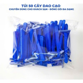 [Màu Xanh Dương] Bịch 50 Cây Dao Cạo Râu Dùng 1 Lần - 50 Cây/ Túi Siêu Tiết Kiệm, Nhựa Cao Cấp Bền Bỉ