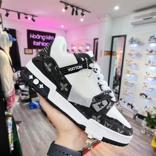  Giày LV Louis Vuitton Trainer Black White Giày Bản best da thật đế tăng chiều cao full phụ kiện 