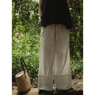   Gabyli Label  SẴN - Quần dài cotton kẻ sọc dáng suông mùa hè  chất mỏng  - MOLLY PANTS 