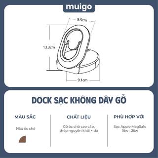 Dock sạc không dây gỗ óc chó | Muigo Dock 1