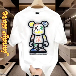 Áo phông nam nữ MLB cổ tròn tay ngắn chất liệu cotton cao cấp - NY gấu