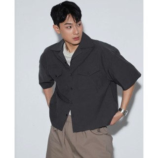 Áo sơ mi nam màu ghi cổ cuba chất liệu kaki sơmi cotton Kent Shirt by Scott Sor