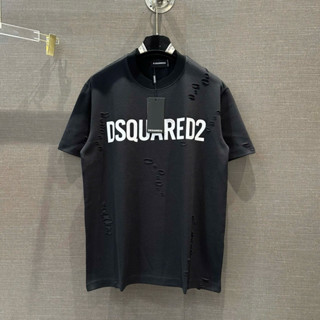  Áo phông nam nữ D2 cotton wash rách lót hai lớp in chữ ngang ngực boy phố AP626P 