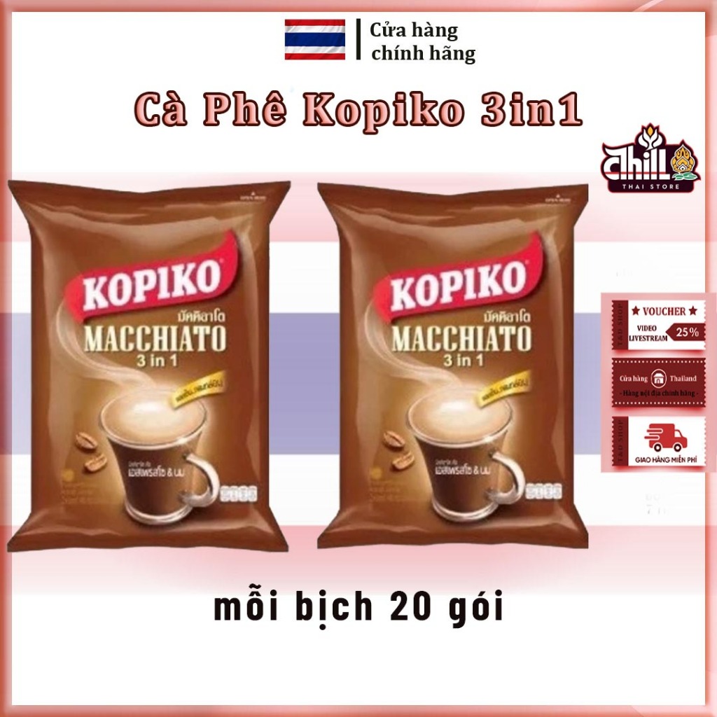 [Combo 2 bịch] Cà Phê sữa KOPIKO x 40 Gói *20GR