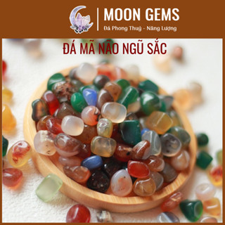 Đá mã não ngũ sắc trang trí bể cá Moon Gems , Đá ngũ sắc tự nhiên màu trang trí cây cảnh bể cá mini