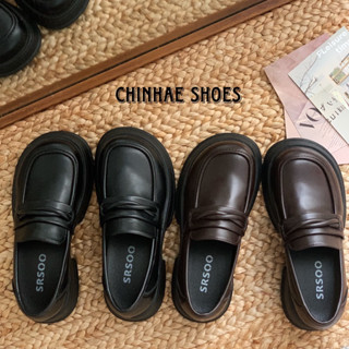 Giày loafer da pu đế bằng tăng chiều cao 4cm phong cách retro cho nữ vintage năng động trẻ trung dạo phố đi chơi G063